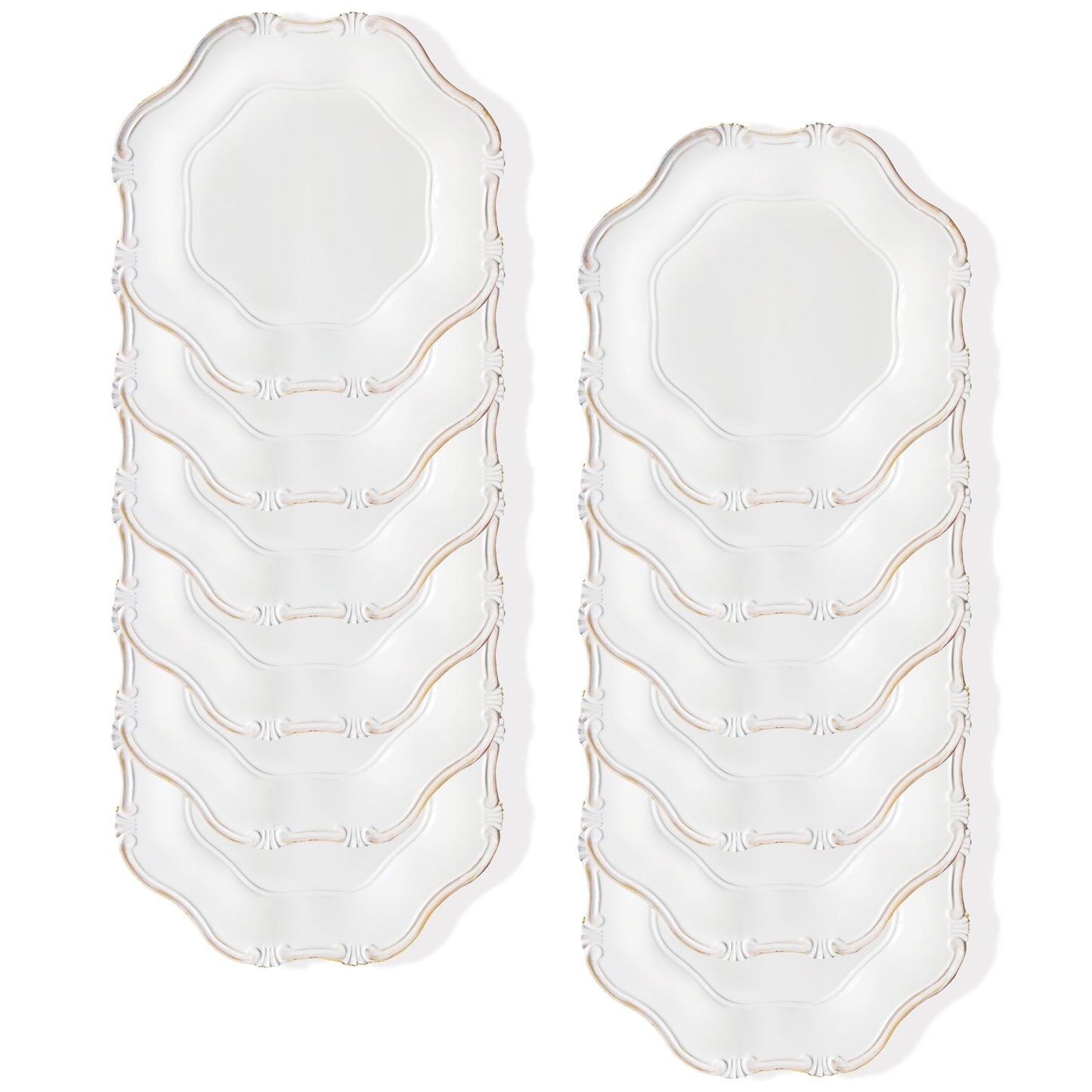 Silver Baroque Chargers, Set of 12, 13"
