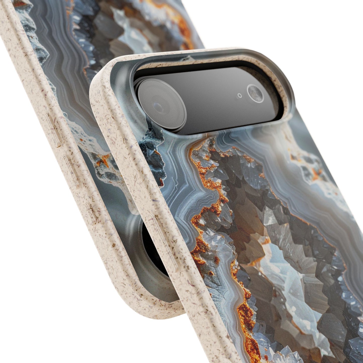 Agate Geo Biodegradable Phone Case — Eco-Friendly Crystal Pattern iPhone Cover
