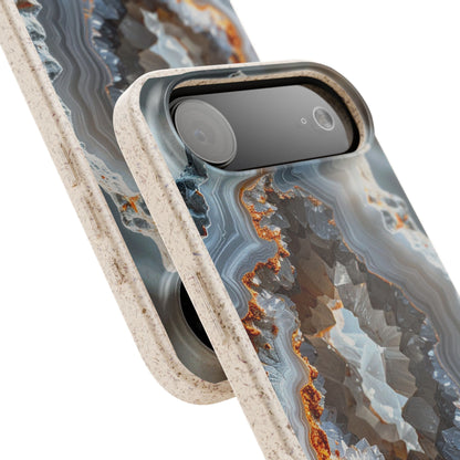 Agate Geo Biodegradable Phone Case — Eco-Friendly Crystal Pattern iPhone Cover