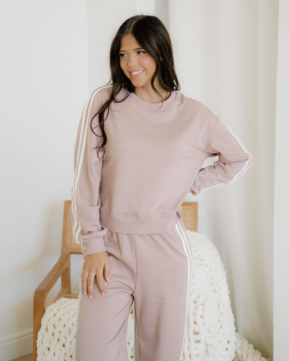 Indie & Co. Varsity Pullover Wide Leg Pants 2pcs Outfit