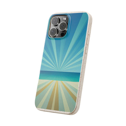 Eco Beach Phone Case — Biodegradable Sunset Rays Design