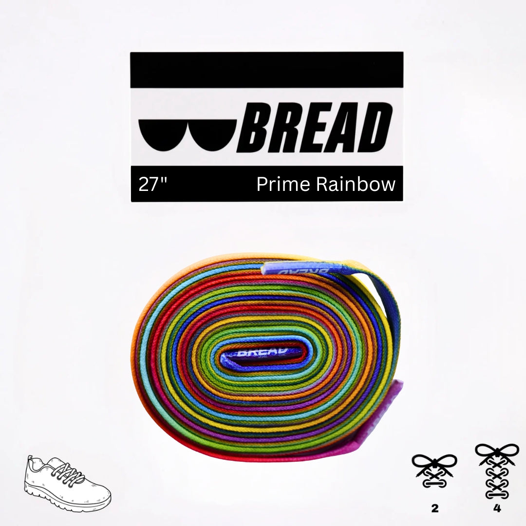 Prime Rainbow Shoe Laces from Bread