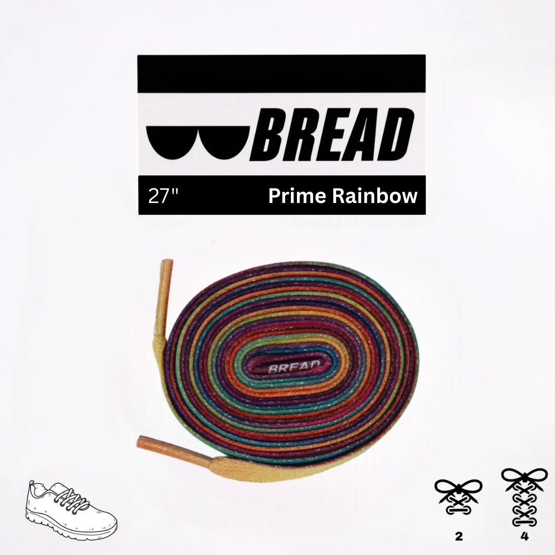 Prime Rainbow Shoe Laces from Bread