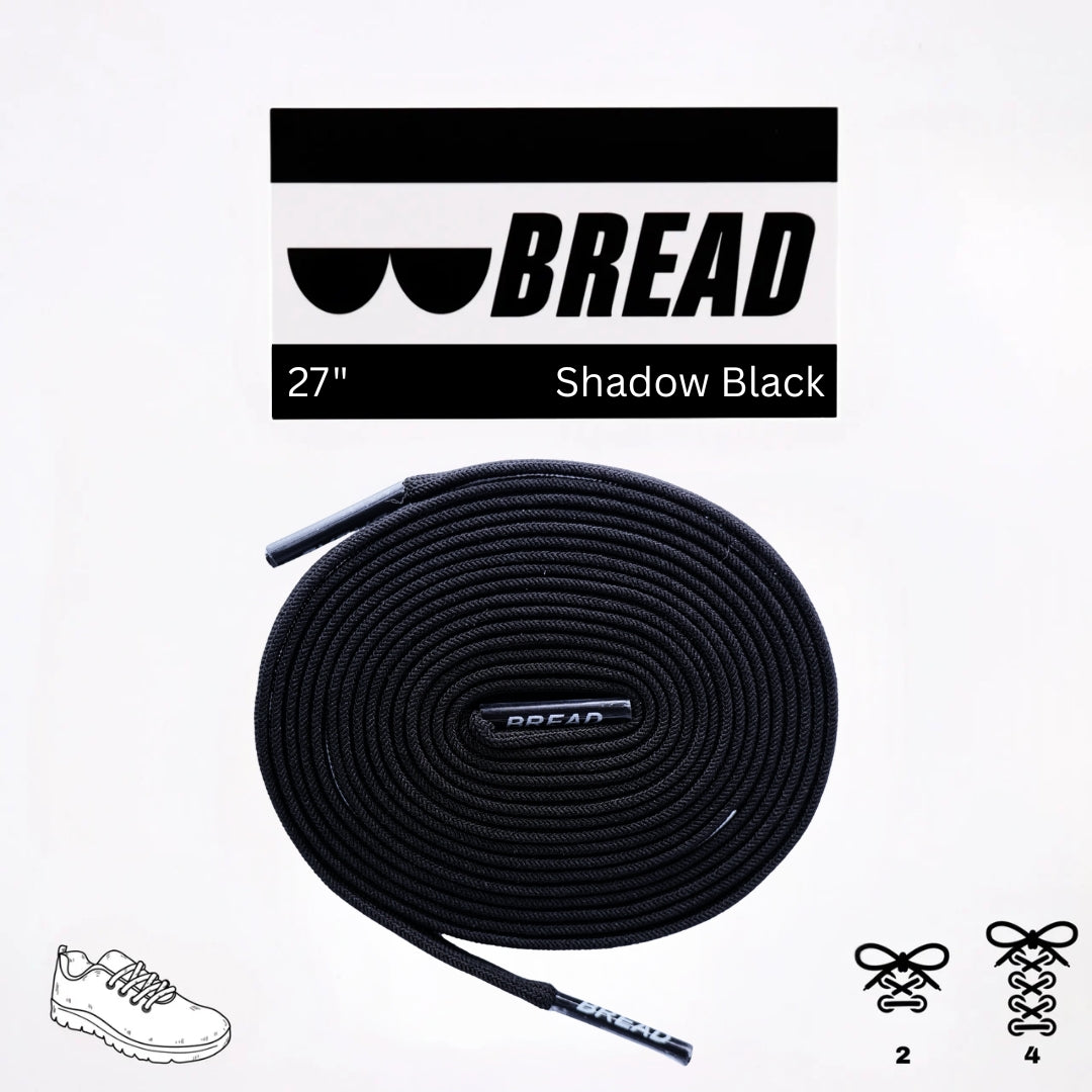 Shadow Black Shoe Laces from Bread