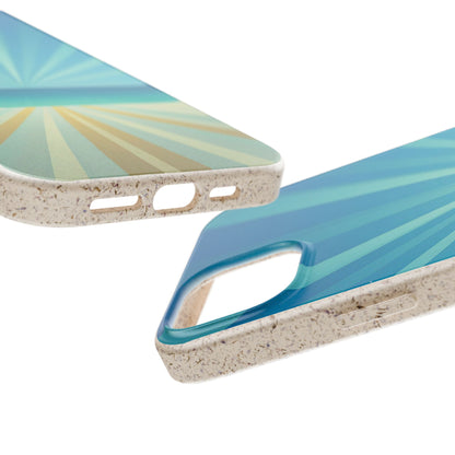Eco Beach Phone Case — Biodegradable Sunset Rays Design