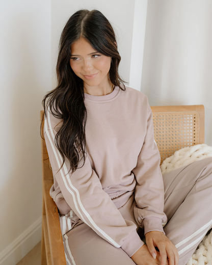 Indie & Co. Varsity Pullover Wide Leg Pants 2pcs Outfit