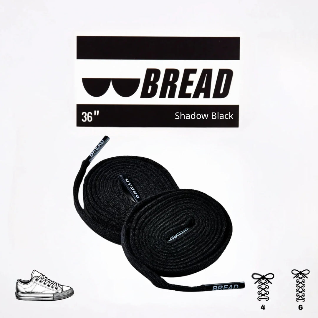Shadow Black Shoe Laces from Bread