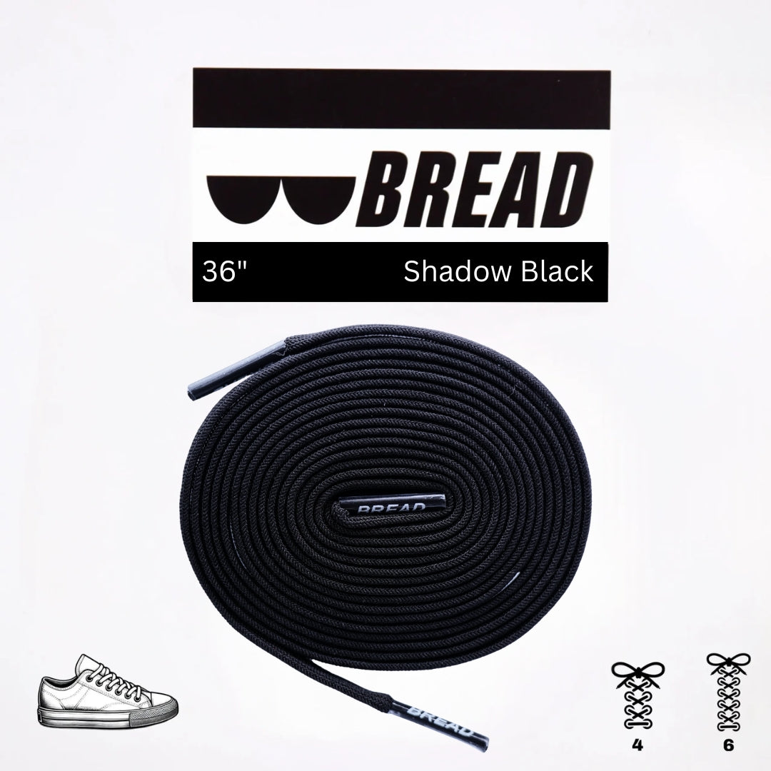 Shadow Black Shoe Laces from Bread
