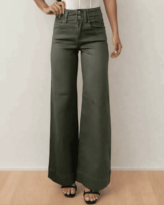 Brooke high-rise wide leg jeans with a double-button waist