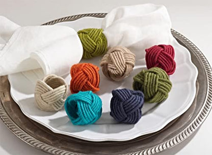 colorful jute napkin rings