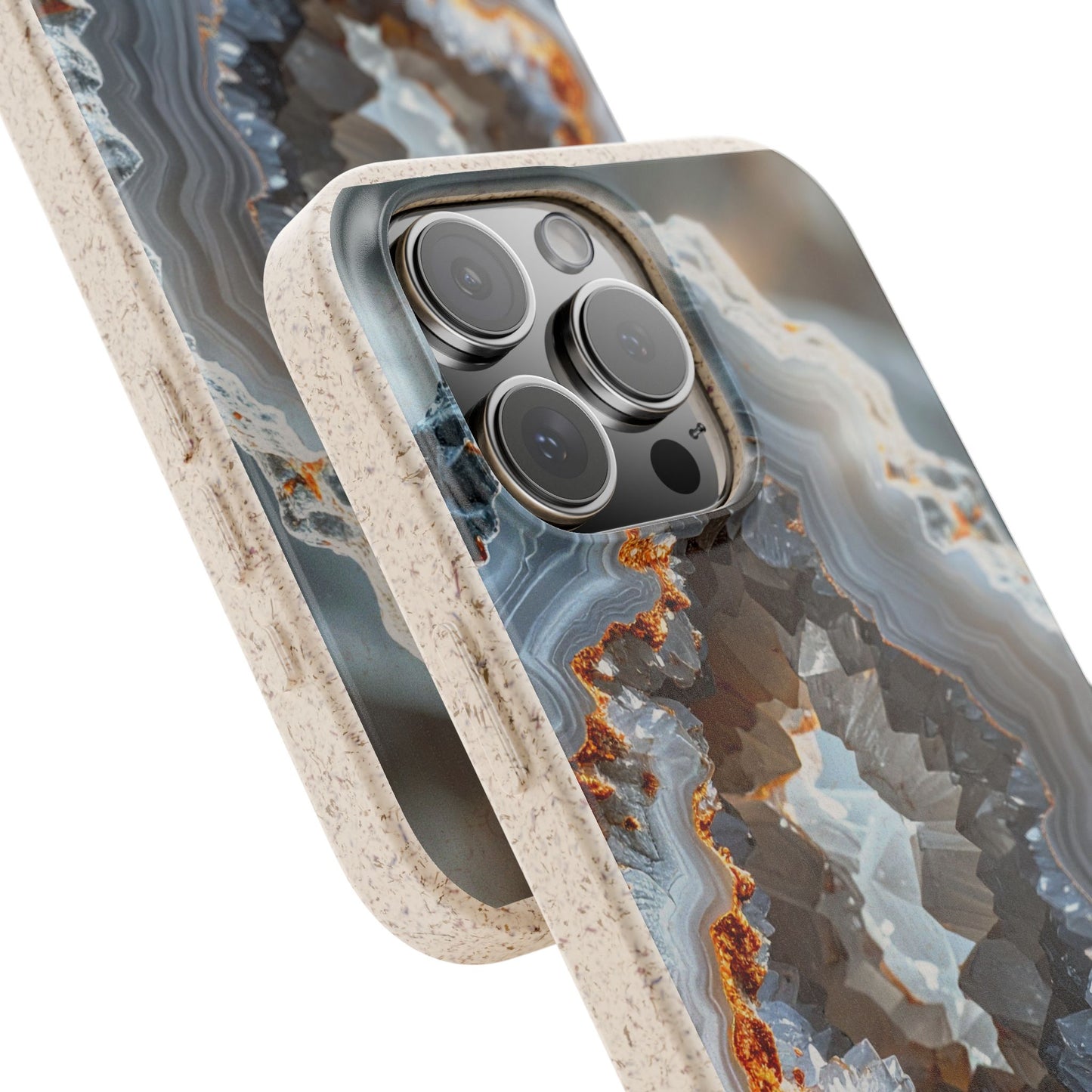 Agate Geo Biodegradable Phone Case — Eco-Friendly Crystal Pattern iPhone Cover