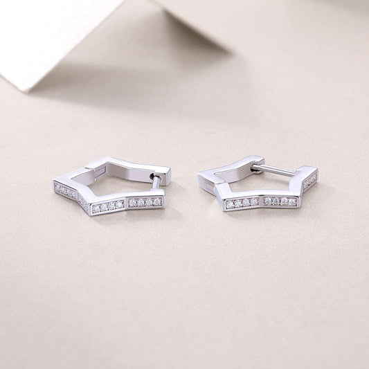 Sparkling Star Moissanite Sterling Silver Earrings