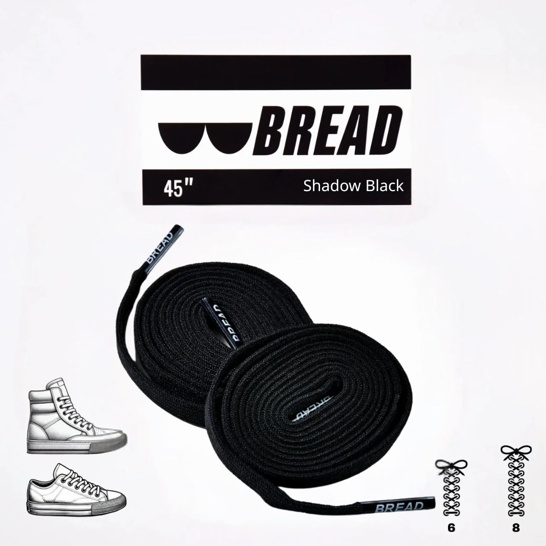 Shadow Black Shoe Laces from Bread