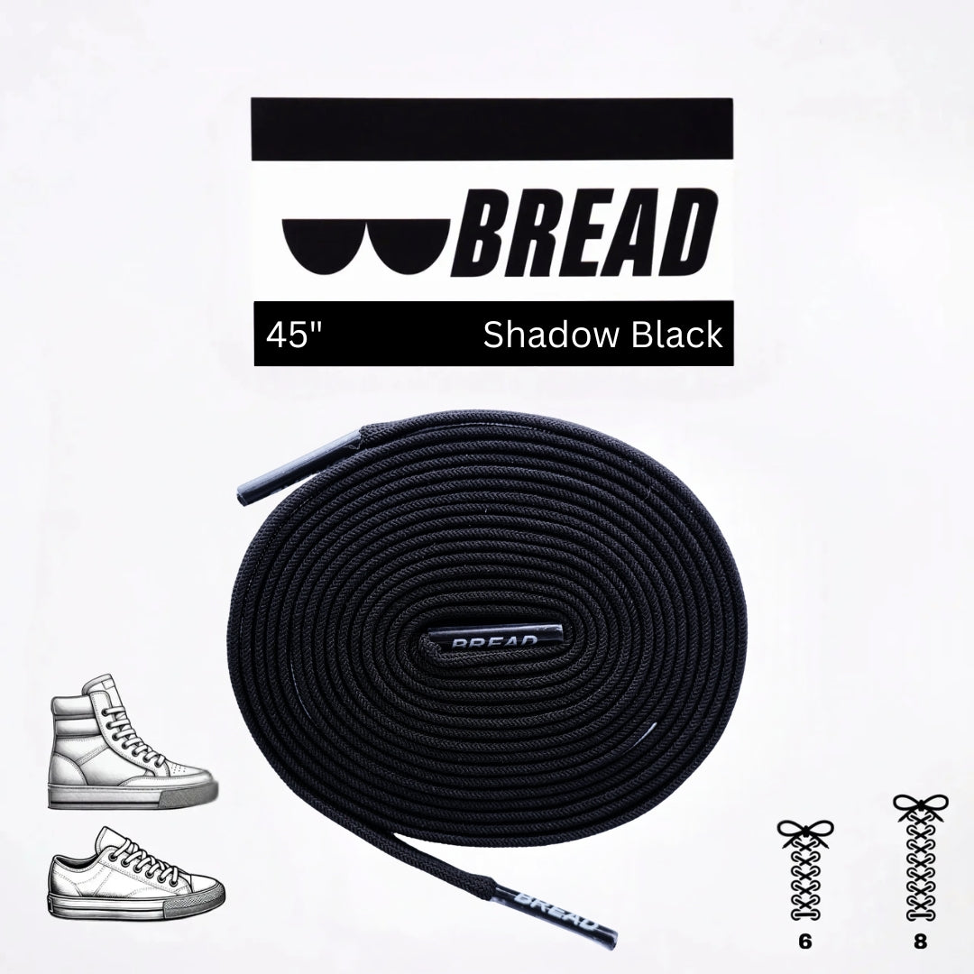 Shadow Black Shoe Laces from Bread