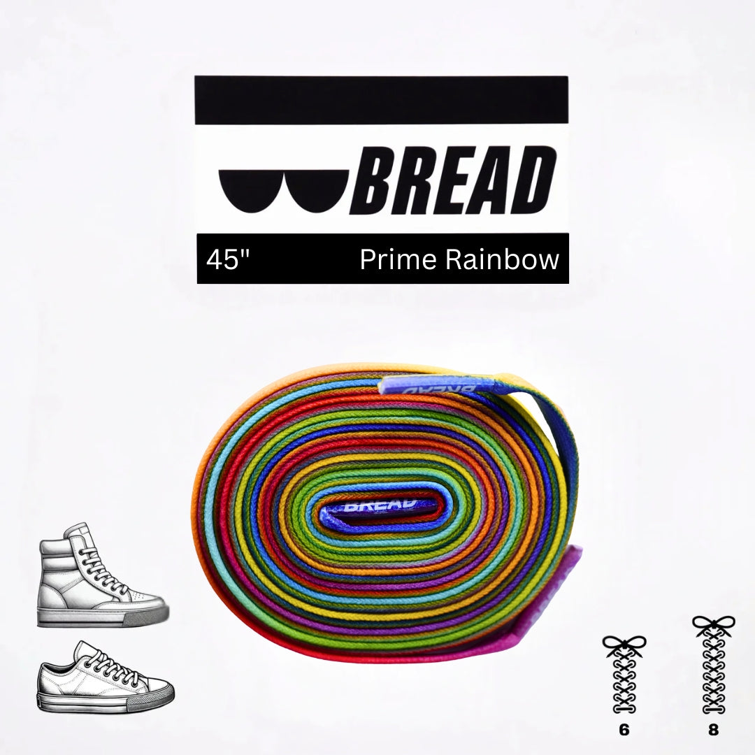 Prime Rainbow Shoe Laces from Bread