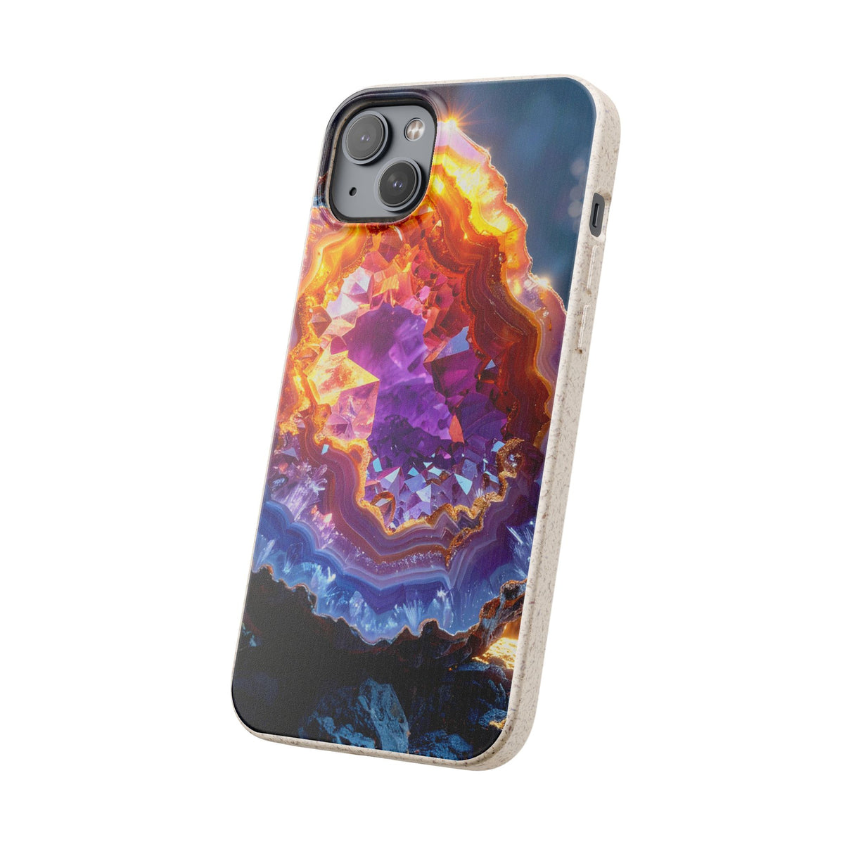 Geode Crystal Biodegradable Phone Case — Eco-Friendly Gemstone Art for iPhone
