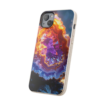 Geode Crystal Biodegradable Phone Case — Eco-Friendly Gemstone Art for iPhone