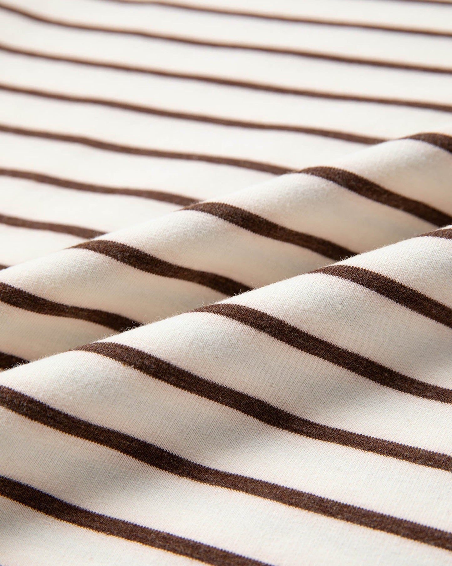 Close-up of brown and white striped fabric