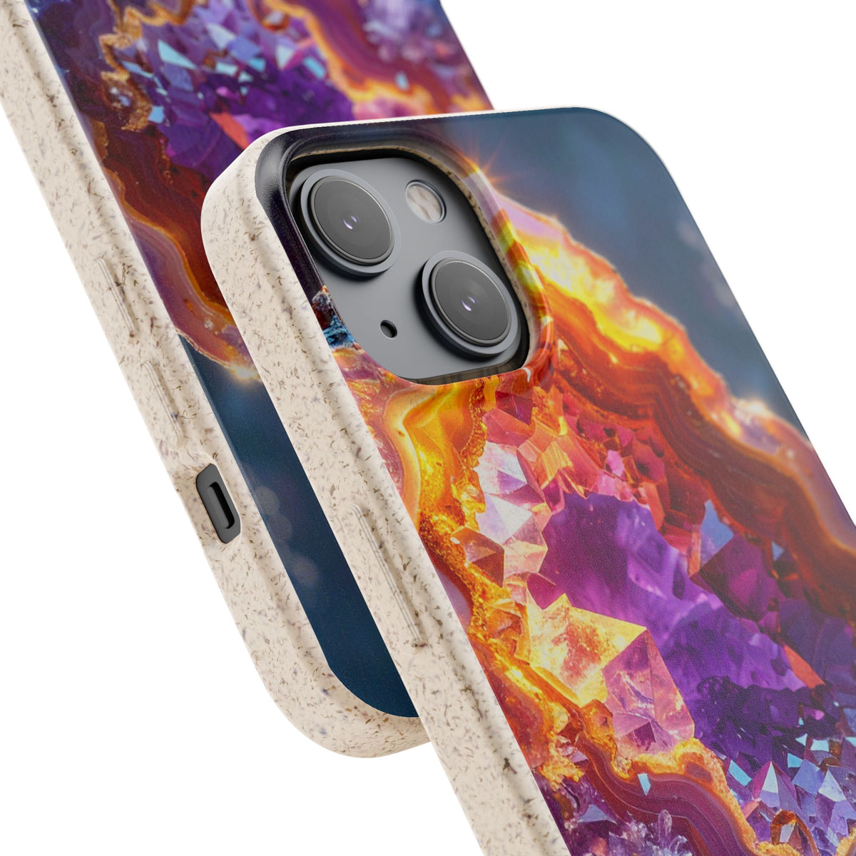 Geode Crystal Biodegradable Phone Case — Eco-Friendly Gemstone Art for iPhone