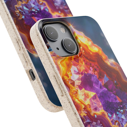 Geode Crystal Biodegradable Phone Case — Eco-Friendly Gemstone Art for iPhone