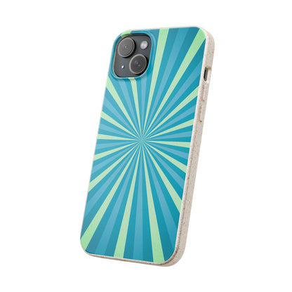 Biodegradable Phone Case – Blue Teal Starburst Design