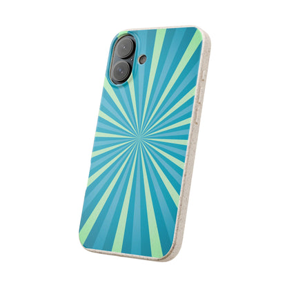 Biodegradable Phone Case – Blue Teal Starburst Design