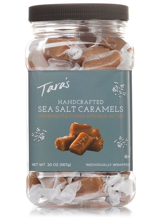 Tara's Gourmet Sea Salt Caramels | Hand Crafted All Natural Candy | Creamy & Individually Wrapped with Real Butter (20 oz)