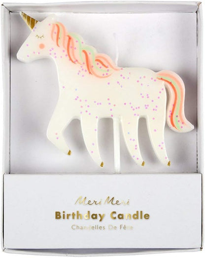 Meri Meri Unicorn Glitter Candle (Pack of 1)