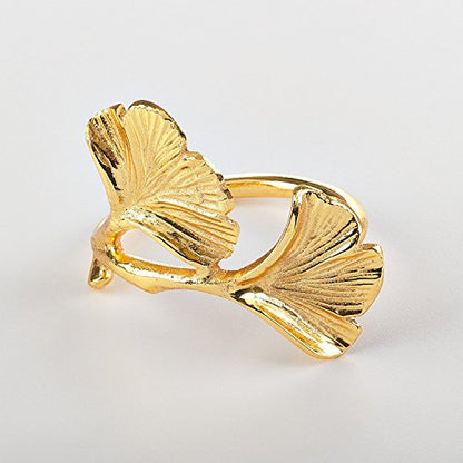 Ginko Design Napkin Ring Holders, 2 Colors, Set of 4
