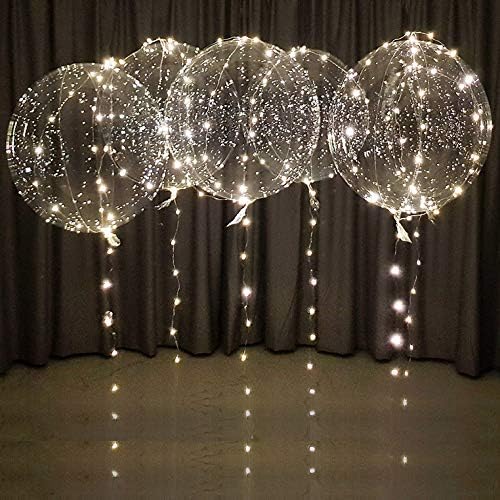 Lightsfever warm white led balloons with batteries, wedding balloons, party balloons clear balloons transparent balloons for helium or air