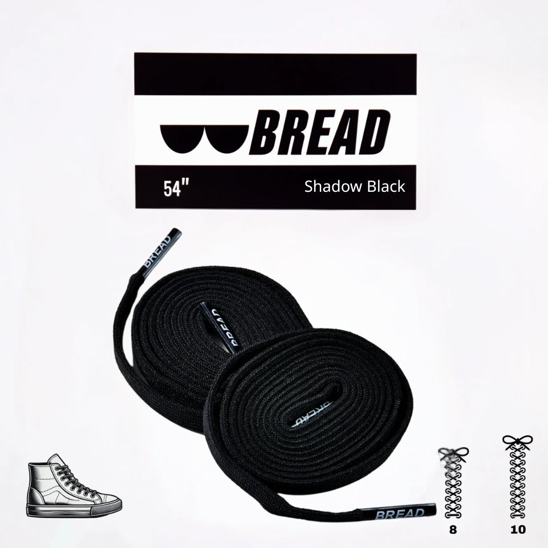 Shadow Black Shoe Laces from Bread