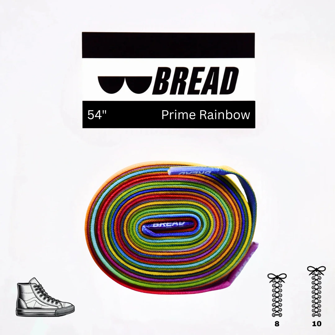 Prime Rainbow Shoe Laces from Bread