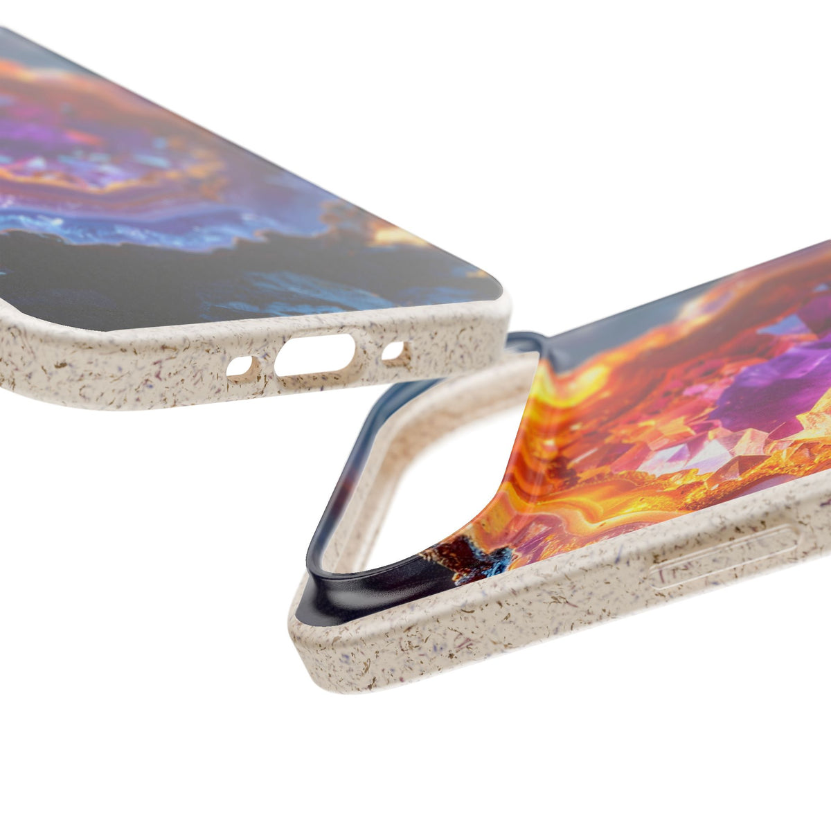 Geode Crystal Biodegradable Phone Case — Eco-Friendly Gemstone Art for iPhone