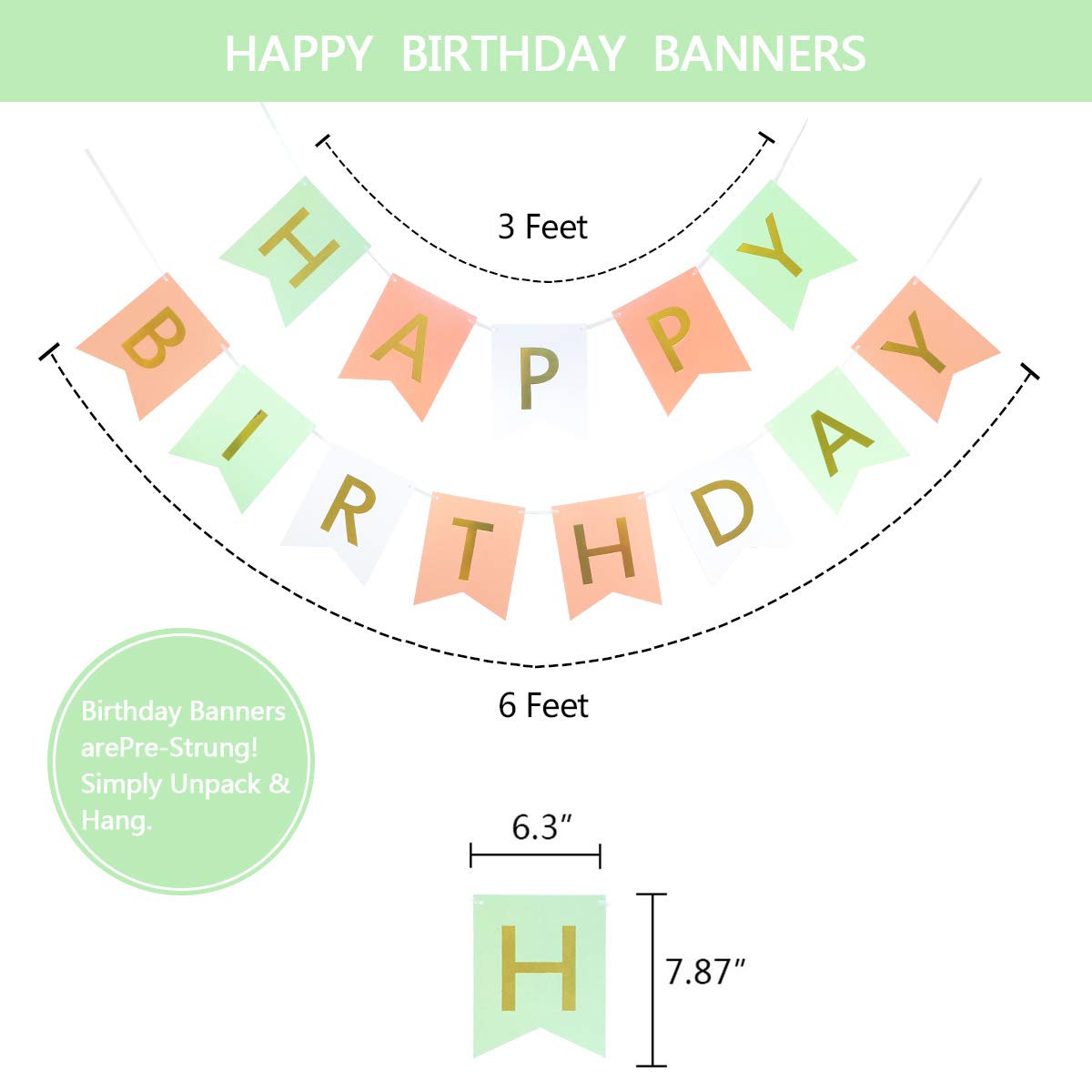 Macaron Birthday Decorations - Pack of 20 | Happy Birthday Banner, Tissue Paper, Swirls, Garland | Birthday Decorations for Women | Birthday Party Decorations | Happy Birthday Decorations