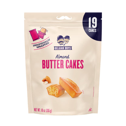 Belgian Boys Almond Butter Cakes, Mini Pound Cakes, Non-GMO, No Preservatives, Vegetarian Friendly, 4.2 Ounce (Pack of 6)