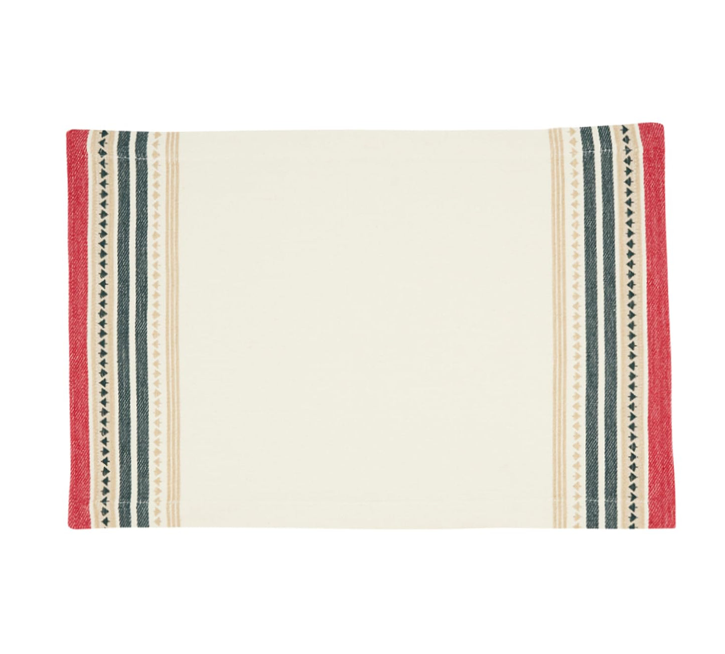 Fennco Styles Dobby Christmas Trees Design Cotton Placemats 13" W X 19" L, Set of 4 or Table Runner- Multicolor Table Mats or Table Runner for Winter Holiday Décor, Banquet, Family Gathering and Special Occasion