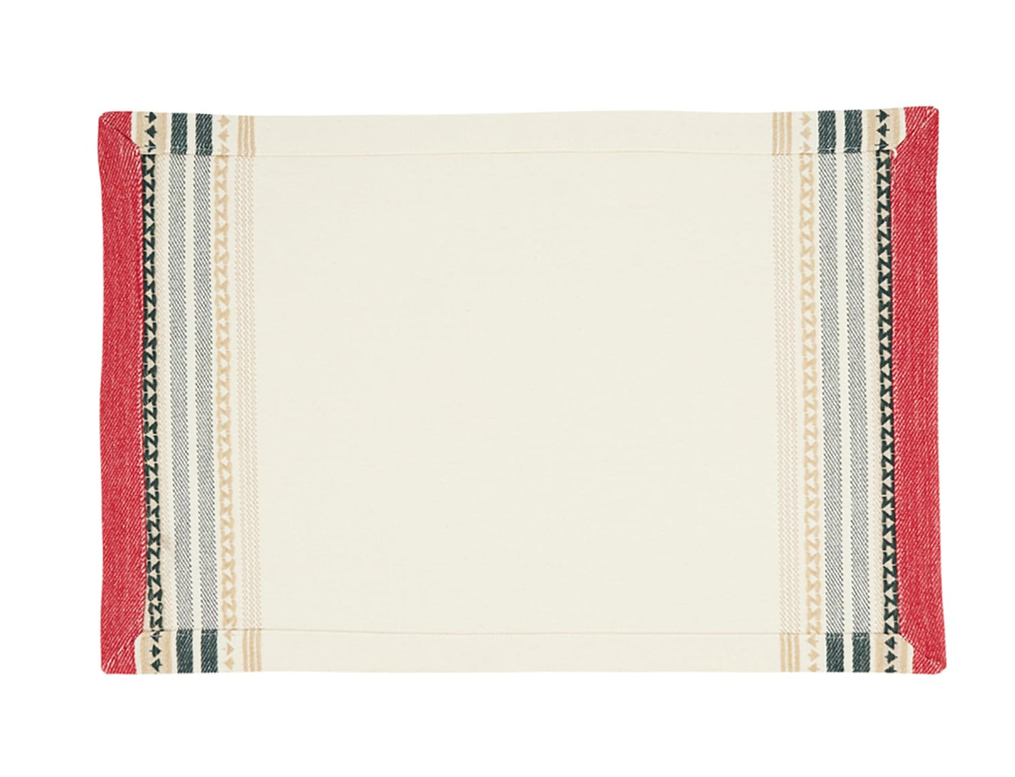 Fennco Styles Dobby Christmas Trees Design Cotton Placemats 13" W X 19" L, Set of 4 or Table Runner- Multicolor Table Mats or Table Runner for Winter Holiday Décor, Banquet, Family Gathering and Special Occasion