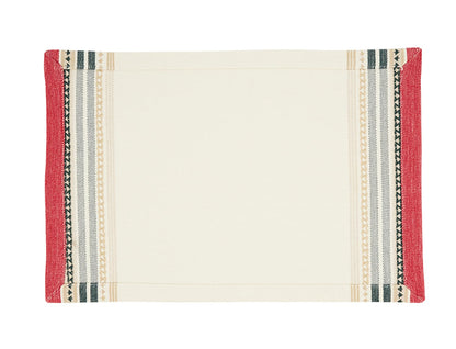 Fennco Styles Dobby Christmas Trees Design Cotton Placemats 13" W X 19" L, Set of 4 or Table Runner- Multicolor Table Mats or Table Runner for Winter Holiday Décor, Banquet, Family Gathering and Special Occasion
