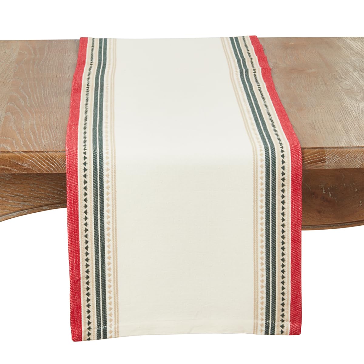 Fennco Styles Dobby Christmas Trees Design Cotton Placemats 13" W X 19" L, Set of 4 or Table Runner- Multicolor Table Mats or Table Runner for Winter Holiday Décor, Banquet, Family Gathering and Special Occasion