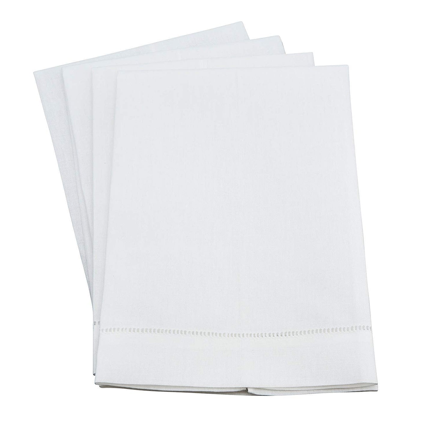Set of white napkins on a white background