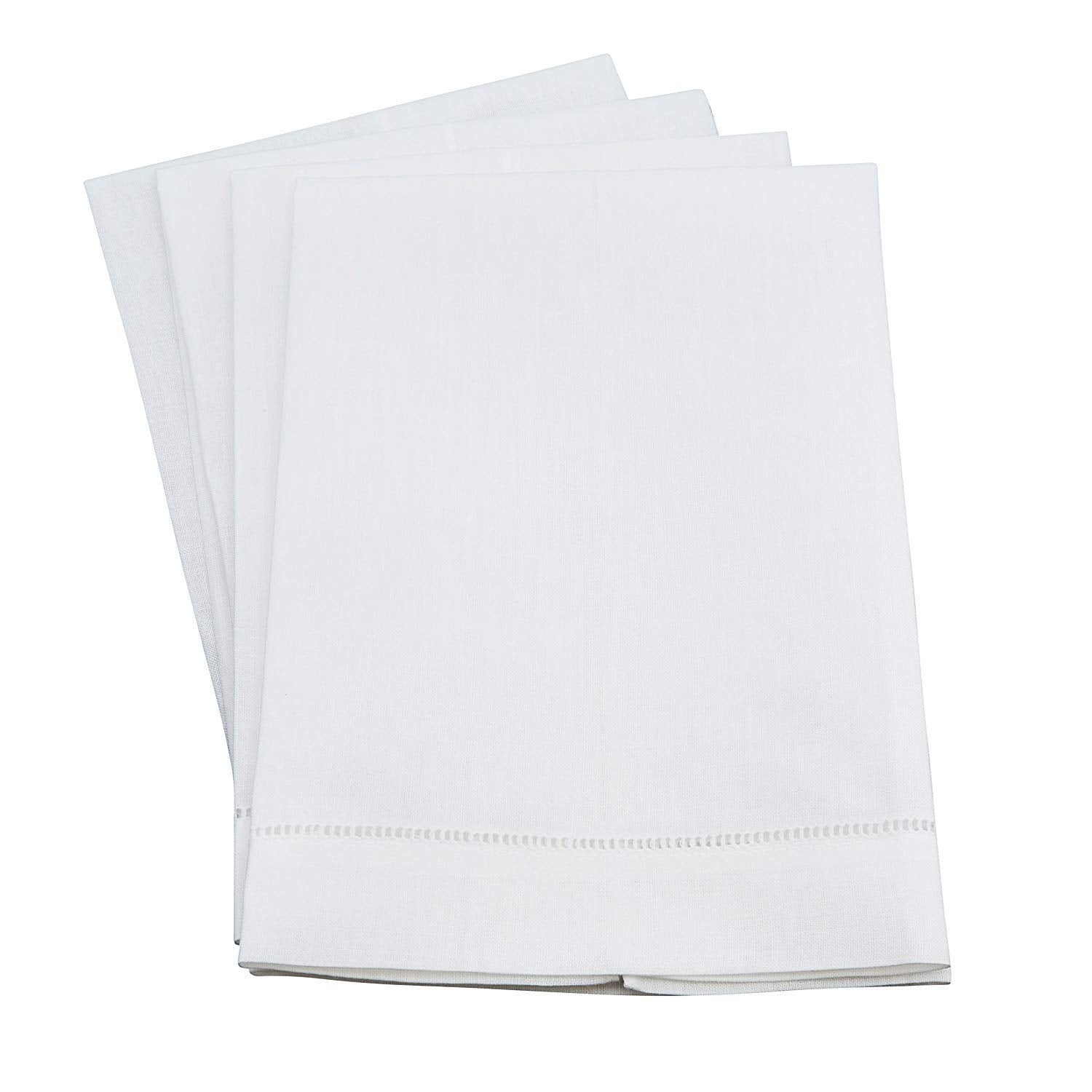 Set of white napkins on a white background