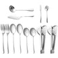 Gold Serving Utensils Set of 12, Stainless Steel Serving Sets with, 9.8''Serving Forks, Slotted Spoons, Tongs, Ladle, Butter Knife, Pie, Serving Utensils in Gold for Parties,Buffet, Wedding