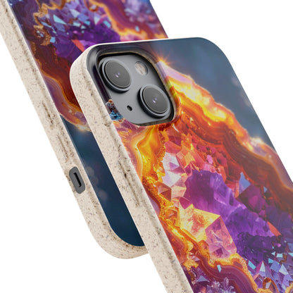 Geode Crystal Biodegradable Phone Case — Eco-Friendly Gemstone Art for iPhone