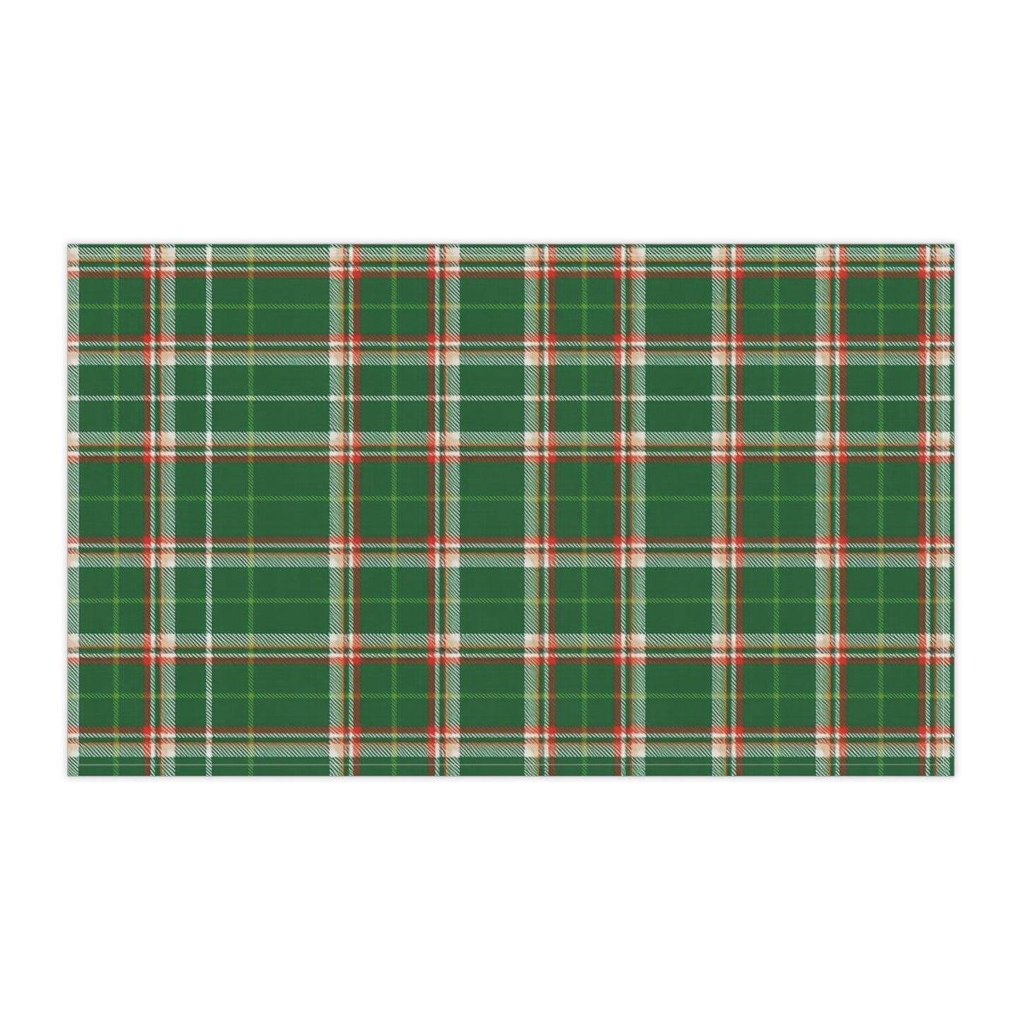 Green Plaid Tea Towel – Holiday Kitchen Decor, Classic Tartan Dish Towel