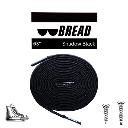 Shadow Black Shoe Laces from Bread