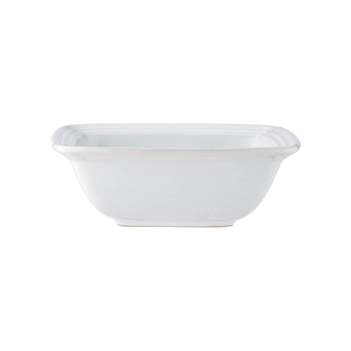 White stoneware bowl on a white background