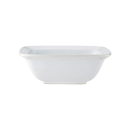 White stoneware bowl on a white background