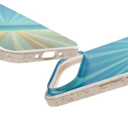Eco Beach Phone Case — Biodegradable Sunset Rays Design