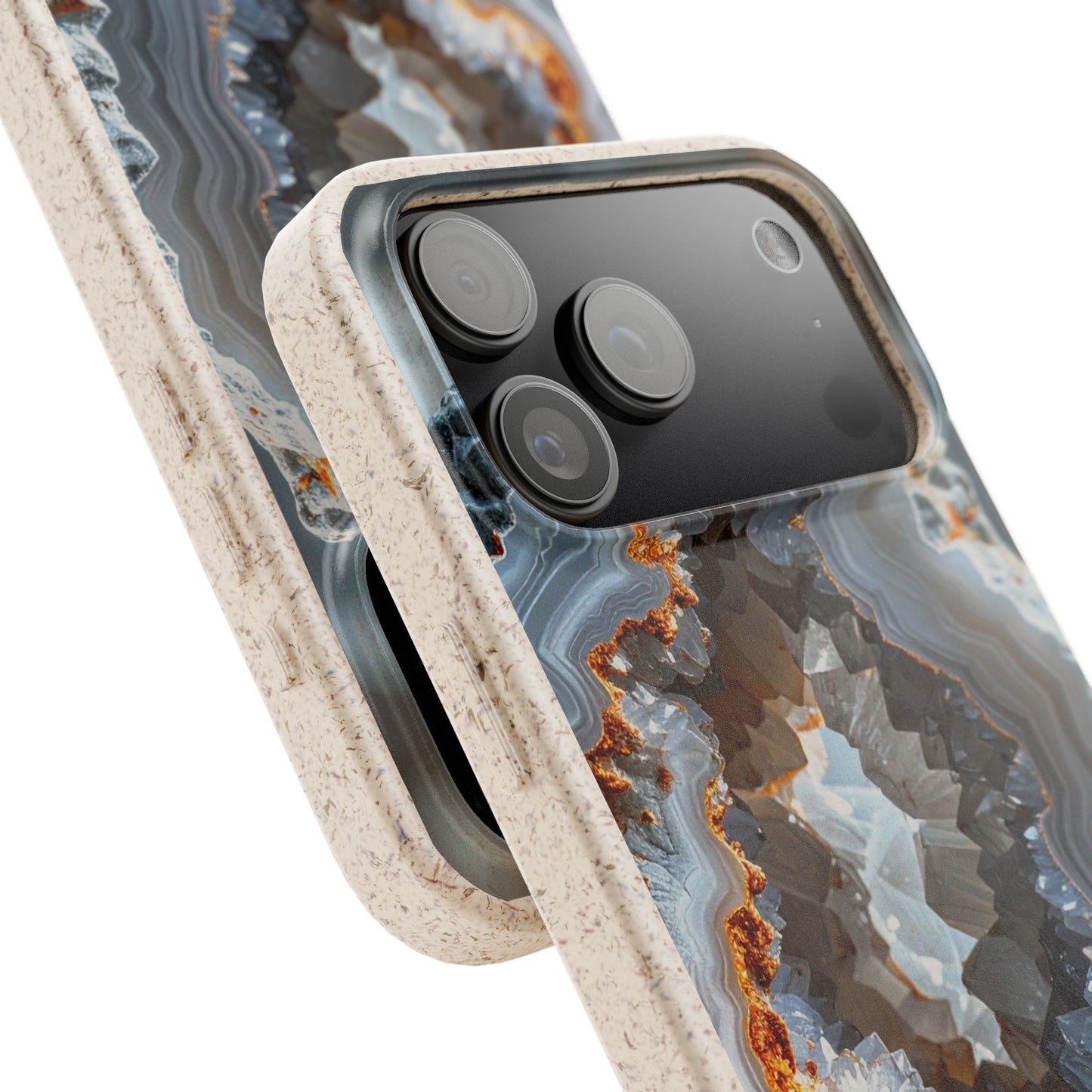Agate Geo Biodegradable Phone Case — Eco-Friendly Crystal Pattern iPhone Cover