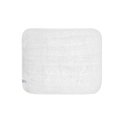 Rectangular white bath mat on a white background